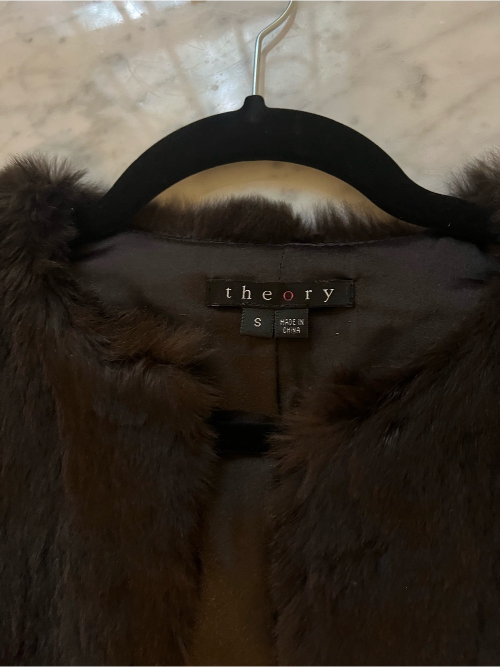 Theory chocolate genuine rabbit fur jacket - Picture 5 of 13